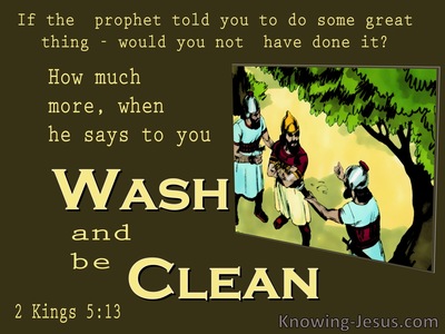 2 Kings 5:13 They Said To Naaman Wash And Be Clean (brown)